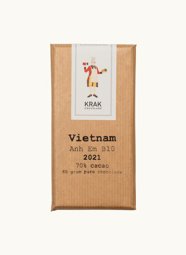 Krak Chocolade Vietnam Anh Em B10 70% Cacao Dark Chocolate 80 Gram Bar