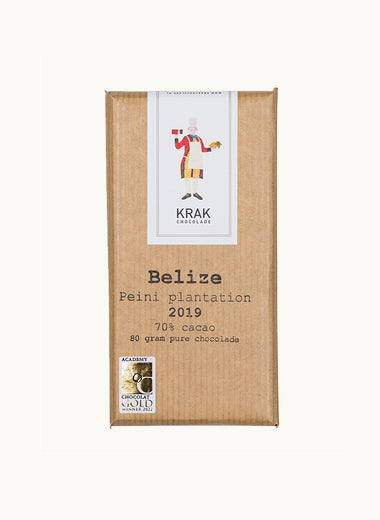 Krak Chocolade Belize Peini Plantation Pure Chocolade 80 gram bar