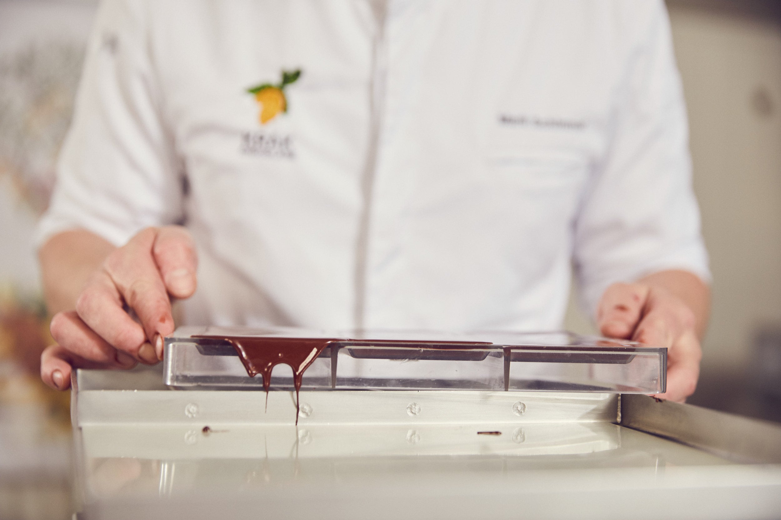 Krak Chocolade Bean to Bar Chocolate in the Molds