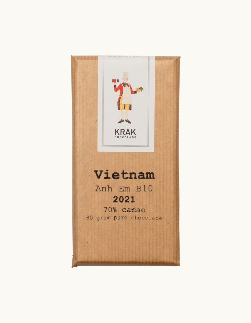 Krak Chocolade Vietnam Anh Em B10 70% Cacao Dark Chocolate 80 Gram Bar