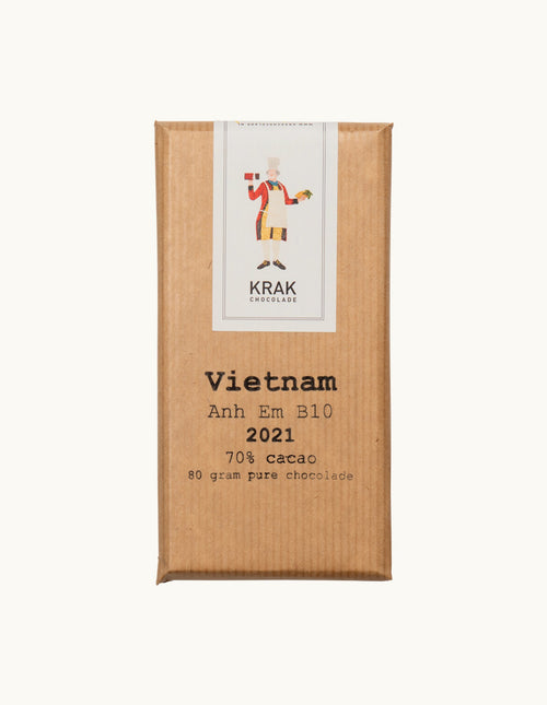 Krak Chocolade Vietnam Anh Em B10 70% Cacao Dark Chocolate 80 Gram Bar